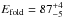 \hbox{$E_{\mathrm{fold}}=87_{-5}^{+4}$}