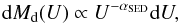 \begin{eqnarray} {\rm d}M_{{\rm d}}(U) \propto U^{-\alpha_{{\rm SED}}}{\rm d}U, \end{eqnarray}