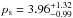 \hbox{$p_{\rm s}=3.96_{-0.99}^{+1.32}$}