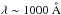 \hbox{$\lambda \sim 1000~\mathrm{{\mathring{A}}}$}