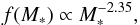 \begin{eqnarray} f(M_{\ast })\propto M_{\ast }^{-2.35}, \end{eqnarray}