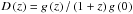 \hbox{$D\left( z\right) =g\left( z\right) /\left( 1+z\right) g\left( 0\right) $}