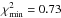 \hbox{$\chi^2_{{\rm min}}=0.73$}