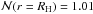 \hbox{${\mathcal N}(r=R_{\rm H})=1.01$}