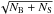 \hbox{$\sqrt{N_{\rm B} + N_{\rm S}}$}