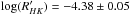 \hbox{$\log(R^\prime_{HK}) = - 4.38 \pm 0.05$}