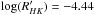 \hbox{$\log(R^\prime_{HK}) = - 4.44$}