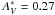 \hbox{$A^*_V=0.27$}