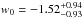 \hbox{$w_0 = -1.52^{+0.94}_{-0.93}$}