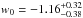 \hbox{$w_0 = -1.16^{+0.32}_{-0.38}$}