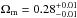\hbox{$\Omega_{\rm m} = 0.28^{+0.01}_{-0.01}$}