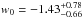 \hbox{$w_0 = -1.43^{+0.78}_{-0.66}$}
