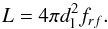 \appendix \setcounter{section}{1} \begin{equation} L=4 \pi d_{\rm l}^2 f_{rf}. \end{equation}