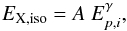 \begin{equation} \label{eq:no2} E_{\rm X,iso} = A\ E_{p,i}^{\gamma}, \end{equation}