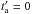 \hbox{$t_{\rm a}^\prime=0$}