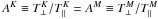 \hbox{$A^K \equiv T_\perp^K /T_\parallel^K = A^M \equiv T_\perp^M /T_\parallel^M$}