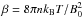 \hbox{$\beta = 8 \pi n k_{\rm B} T /B_0^2$}