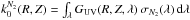 \hbox{$k_0^{N_2}(R,Z) = \int_\lambda G_\mathrm{UV}(R,Z,\lambda)\,\sigma_{N_2}(\lambda) \, {\rm d}\lambda$}