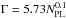 \hbox{$\Gamma =5.73N_{\rm PL}^{0.1}$}