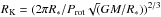 \hbox{$R_{\rm K} = (2\pi R_*/P_{\rm rot} \sqrt(GM/R_*) )^{2/3}$}
