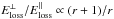 \hbox{$E_{\rm loss}^{\perp}/E_{\rm loss}^{\parallel}\propto (r+1)/r$}