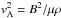 \hbox{$\va^2 = B^2/\mu \rho$}