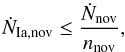 \begin{equation} \label{eq:max_sn_rate} \dot{N}_{\rm Ia, nov}\le \frac{\dot{N}_{\rm nov}}{n_{\rm nov}}, \end{equation}