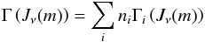 \begin{equation} \Gamma\left(J_\nu(m)\right) =\sum_i n_i \Gamma_i\left(J_\nu(m)\right)\nonumber \label{eq:gammaequation} \end{equation}