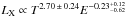 \hbox{$L_{\rm X}\propto T^{2.70\,\pm\,0.24}E^{-0.23^{+0.12}_{-0.62}}$}