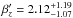 \hbox{$\beta_z^{\prime}=2.12^{+1.19}_{-1.07}$}