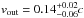\hbox{$v_{\rm out}=0.14^{+0.02}_{-0.06}c$}