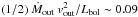 \hbox{$(1/2)\ \dot{M}_{\rm out}\ v_{\rm out}^{2}/L_{\rm bol}\sim0.09$}