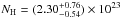 \hbox{$N_{\rm H}=(2.30^{+0.76}_{-0.54})\times10^{23}$}