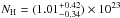 \hbox{$N_{\rm H}=(1.01^{+0.42}_{-0.34})\times10^{23}$}