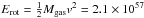 \hbox{$E_{\rm rot} = \frac{1}{2} M_{\rm gas} v^2=2.1 \times10^{57}$}