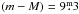 \hbox{$(m-M) = 9\fm3$}