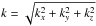 \hbox{$k = \sqrt{k_x^2+k_y^2+k_z^2}$}