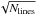 \hbox{$\sqrt{N_\mathrm{lines}}$}