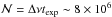 \hbox{$\mathcal{N}=\Delta\nu t_{\rm exp}\sim8\times10^6$}