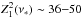 \hbox{$Z^2_1(\nu_\ast)\sim36{-}50$}