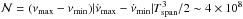 \hbox{$\mathcal{N}=(\nu_{\rm max} - \nu_{\rm min})|\dot{\nu}_{\rm max} - \dot{\nu}_{\rm min}|T_{\rm span}^{3}/2\sim4\times10^8$}