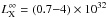 \hbox{$L_{\rm X}^\infty=(0.7{-}4)\times10^{32}$}