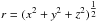 \hbox{$r=(x^2+y^2+z^2)^{\tfrac{1}{2}}$}