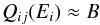\begin{equation} \label{eq:forbidden} Q_{ij}(E_i) \approx B \end{equation}