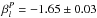\hbox{$\beta^P_l=-1.65\pm0.03$}