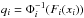 \hbox{$q_i = \Phi\inv_i(F_i(x_i))$}