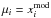 \hbox{$\mu_i = x_i^\model$}