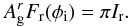 \appendix \setcounter{section}{2} \begin{equation} A_{\rm g}^r F_{\rm r}(\phi_{\rm i}) = \pi I_{\rm r} . \end{equation}