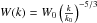 \hbox{$W(k)=W_0\left (\frac{k}{k_0} \right)^{-5/3}$}