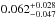 \hbox{$0.062^{+0.028}_{-0.047}$}